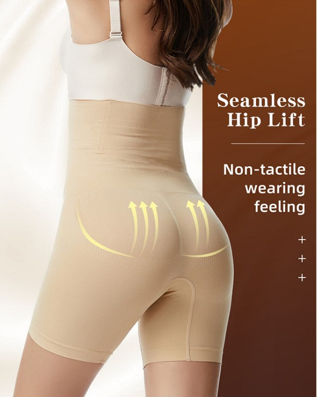 High Waist Lift Hip Corset Underwear - Apricot_1