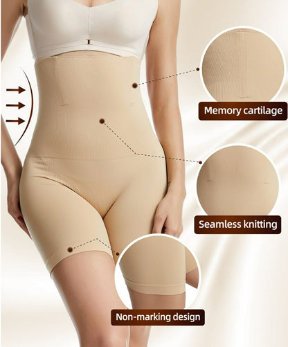 High Waist Lift Hip Corset Underwear - Apricot_3