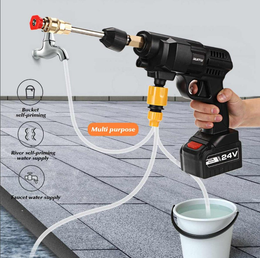 Cordless Portable High Pressure Cleaning Wash Gun Jet Washer -24V_7