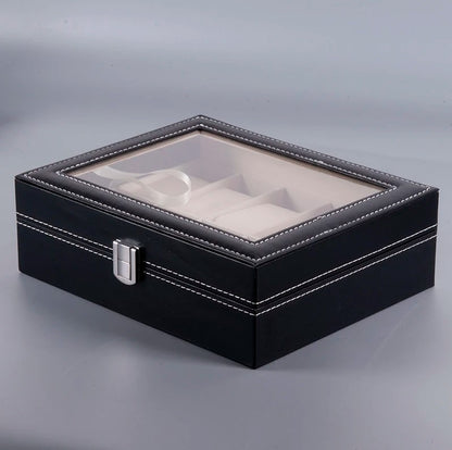 Watches Display Box Organizer Storage Box Leatherette Wrist Watch Holder Jewelry Display Case_0